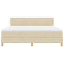 Box spring seng med pude med hovedgærde Creme 180 x 200 cm Stof