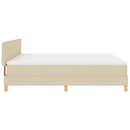 Box spring seng med pude med hovedgærde Creme 180 x 200 cm Stof