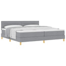 Box spring seng med pude Lysegrå 200 x 200 cm Stof