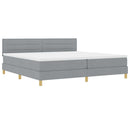 Box spring seng med pude Lysegrå 200 x 200 cm Stof