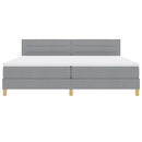 Box spring seng med pude Lysegrå 200 x 200 cm Stof