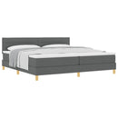 Box spring seng med pude Mørkegrå 200 x 200 cm Stof