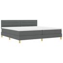 Box spring seng med pude Mørkegrå 200 x 200 cm Stof