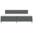 Box spring seng med pude Mørkegrå 200 x 200 cm Stof