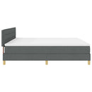 Box spring seng med pude Mørkegrå 200 x 200 cm Stof