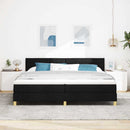 Box spring seng med pude med hovedgærde Sort 200 x 200 cm Stof