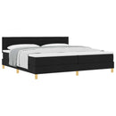 Box spring seng med pude med hovedgærde Sort 200 x 200 cm Stof
