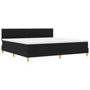 Box spring seng med pude med hovedgærde Sort 200 x 200 cm Stof