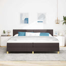 Box spring seng med pude Mørk Brun 200 x 200 cm Stof