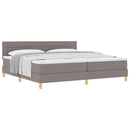 Box spring seng med pude Gråbrun 200 x 200 cm Stof