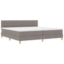 Box spring seng med pude Gråbrun 200 x 200 cm Stof