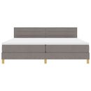 Box spring seng med pude Gråbrun 200 x 200 cm Stof