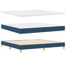Box spring seng med pude med hovedgærde Blå 200 x 200 cm Stof