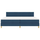 Box spring seng med pude med hovedgærde Blå 200 x 200 cm Stof