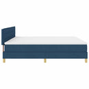 Box spring seng med pude med hovedgærde Blå 200 x 200 cm Stof