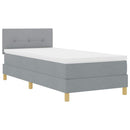 Box spring seng med pude Lysegrå 80 x 200 cm Stof