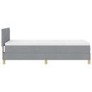 Box spring seng med pude Lysegrå 80 x 200 cm Stof