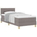 Box spring seng med pude Gråbrun 80 x 200 cm Stof