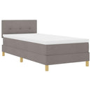 Box spring seng med pude Gråbrun 80 x 200 cm Stof