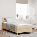Box spring seng med pude med hovedgærde Creme 80 x 200 cm Stof