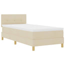Box spring seng med pude med hovedgærde Creme 80 x 200 cm Stof