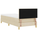 Box spring seng med pude med hovedgærde Creme 80 x 200 cm Stof