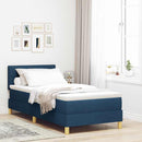Box spring seng med pude med hovedgærde Blå 80 x 200 cm Stof