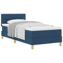 Box spring seng med pude med hovedgærde Blå 80 x 200 cm Stof