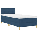 Box spring seng med pude med hovedgærde Blå 80 x 200 cm Stof