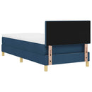 Box spring seng med pude med hovedgærde Blå 80 x 200 cm Stof