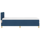 Box spring seng med pude med hovedgærde Blå 80 x 200 cm Stof