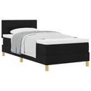 Box spring seng med pude med hovedgærde Sort 90 x 190 cm Stof