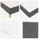Box spring seng med pude Mørkegrå 100 x 200 cm Stof