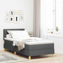 Box spring seng med pude Mørkegrå 100 x 200 cm Stof