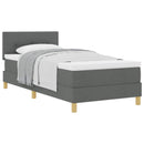 Box spring seng med pude Mørkegrå 100 x 200 cm Stof