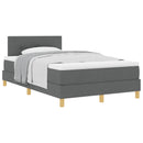 Box spring seng med pude Mørkegrå 120 x 190 cm Stof