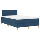 Box spring seng med pude med hovedgærde Blå 120 x 190 cm Stof