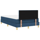 Box spring seng med pude med hovedgærde Blå 120 x 190 cm Stof