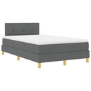 Box spring seng med pude Mørkegrå 120 x 200 cm Stof