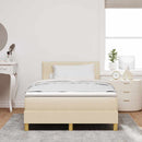Box spring seng med pude med hovedgærde Creme 120 x 200 cm Stof