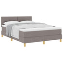 Box spring seng med pude Gråbrun 140 x 200 cm Stof