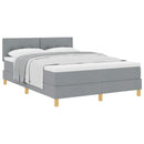 Box spring seng med pude Lysegrå 160 x 200 cm Stof