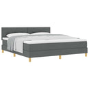 Box spring seng med pude Mørkegrå 180 x 200 cm Stof