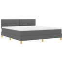 Box spring seng med pude Mørkegrå 180 x 200 cm Stof