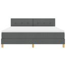 Box spring seng med pude Mørkegrå 180 x 200 cm Stof
