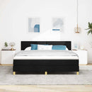 Box spring seng med pude med hovedgærde Sort 180 x 200 cm Stof