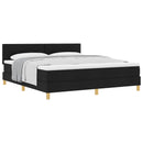 Box spring seng med pude med hovedgærde Sort 180 x 200 cm Stof