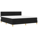 Box spring seng med pude med hovedgærde Sort 180 x 200 cm Stof