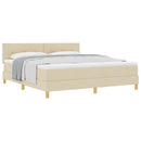 Box spring seng med pude med hovedgærde Creme 180 x 200 cm Stof