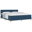 Box spring seng med pude med hovedgærde Blå 180 x 200 cm Stof